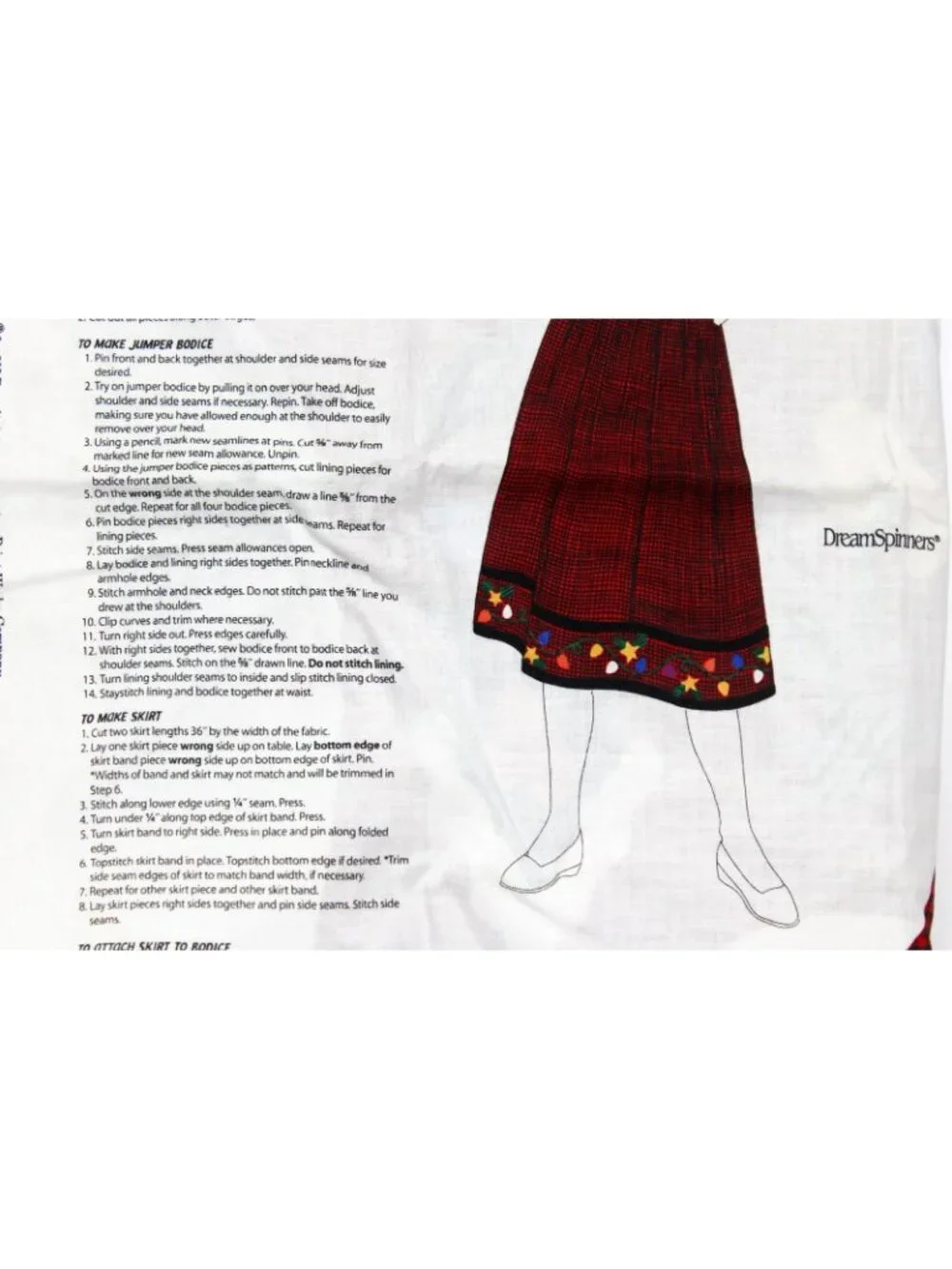 Dream Spinners Cranston Fabric Panel Snowman Jumper Woman XS-L Sz 6-20 Red Plaid